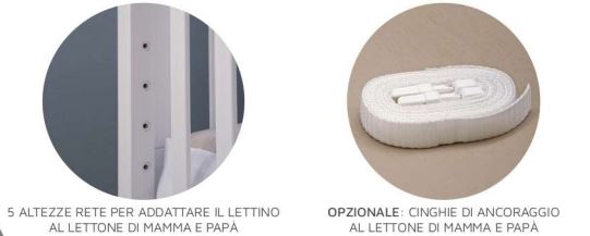 Set Lettino Co-sleep + Coordinato Tessile PRAIM - Cuoricini