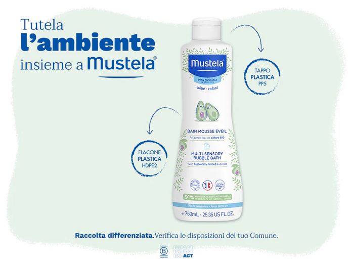 Tausend Schaumbad 750 ml + kostenlose nachfüllbare ORANGE Flasche – MUSTELA