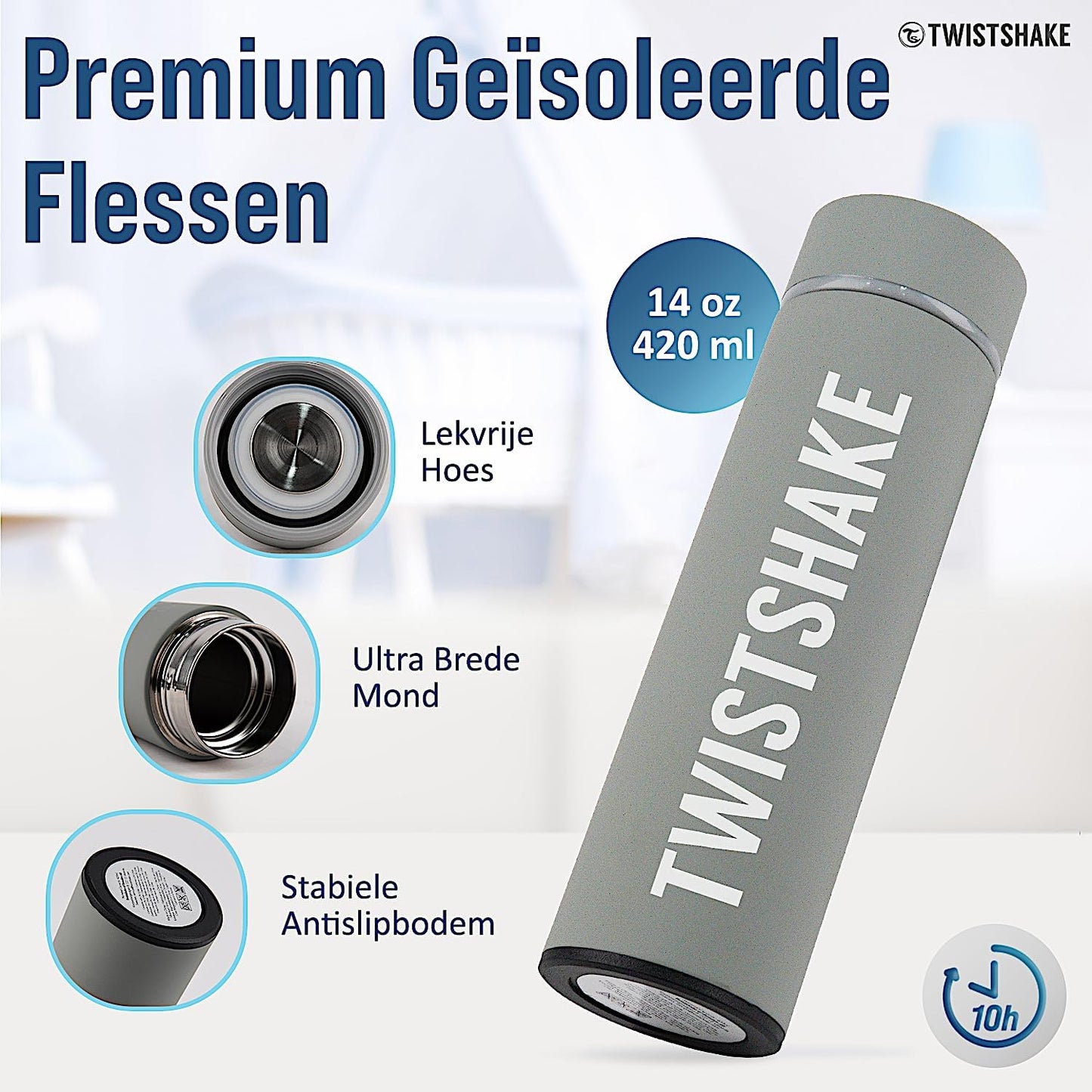 Twistshake Bottiglia Termica in Acciaio, 420 ml