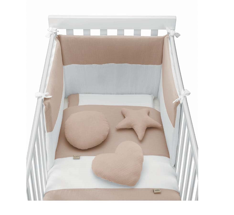 Parure de couette mousseline G296 gris - CAM