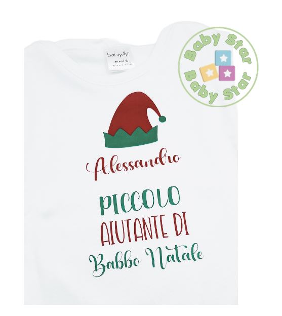 Body Neonato "Piccolo/a aiutante di Babbo Natale"