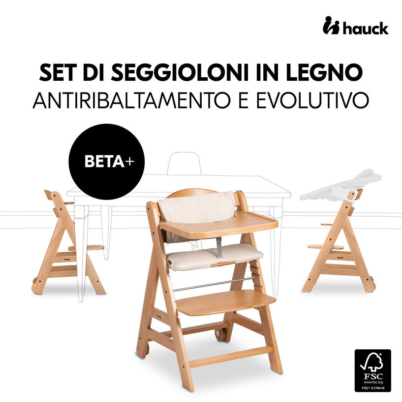 HAUCK Beta+ Seggiolone Evolutivo Col.naturale