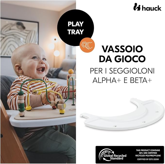Seggiolone Evolutivo HAUCK BetaPlus Bianco - OMAGGIO 2' Vassoio + GIOCO