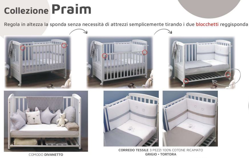 PRAIM Beistellbett – Kleine Herzen