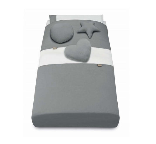 Parure de couette mousseline G297 gris - CAM