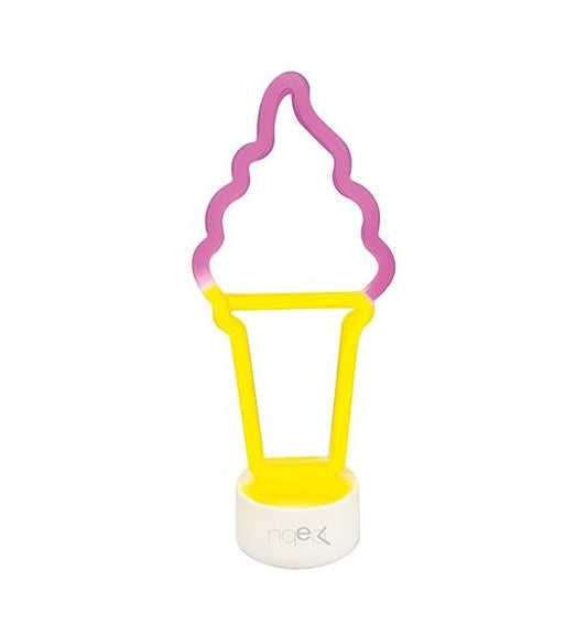 Lampe à poser LED Neon Shine - Glace rose et jaune - RF Distribution