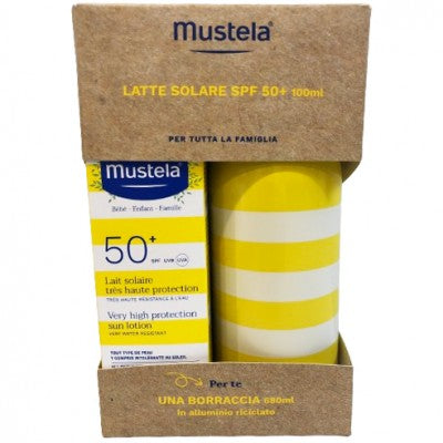 Mustela Kit Lait Solaire SPF 50+ 100 ml avec bouteille d'eau