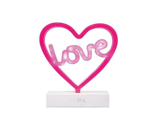 Lampada da tavolo led Neon Shine - Cuore Love rosa - RF Distribution