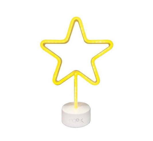 Lampe de table led Neon Shine - Etoile jaune - RF Distribution